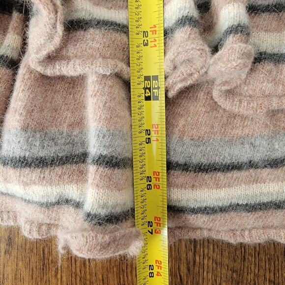 Sparrow Anthropologie Wool Angora Ruffle Sweater Cardigan Sz M Boho Stevie Nicks - Picture 5 of 6